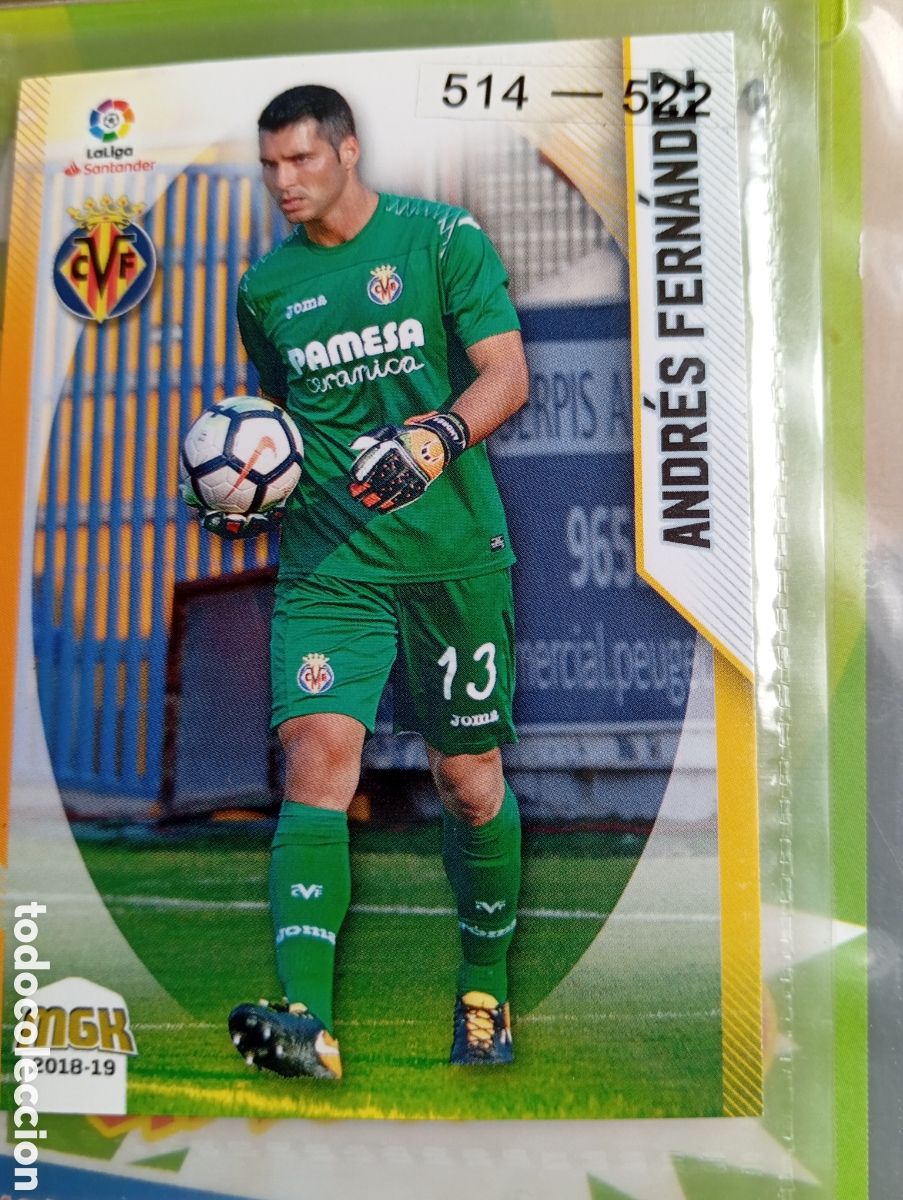 Cromos de Futebol: Andres Fernandez Villareal Ficha Cromo de futbol Megacrack 2018-2019 Liga Santander MGK 18-19 Panini