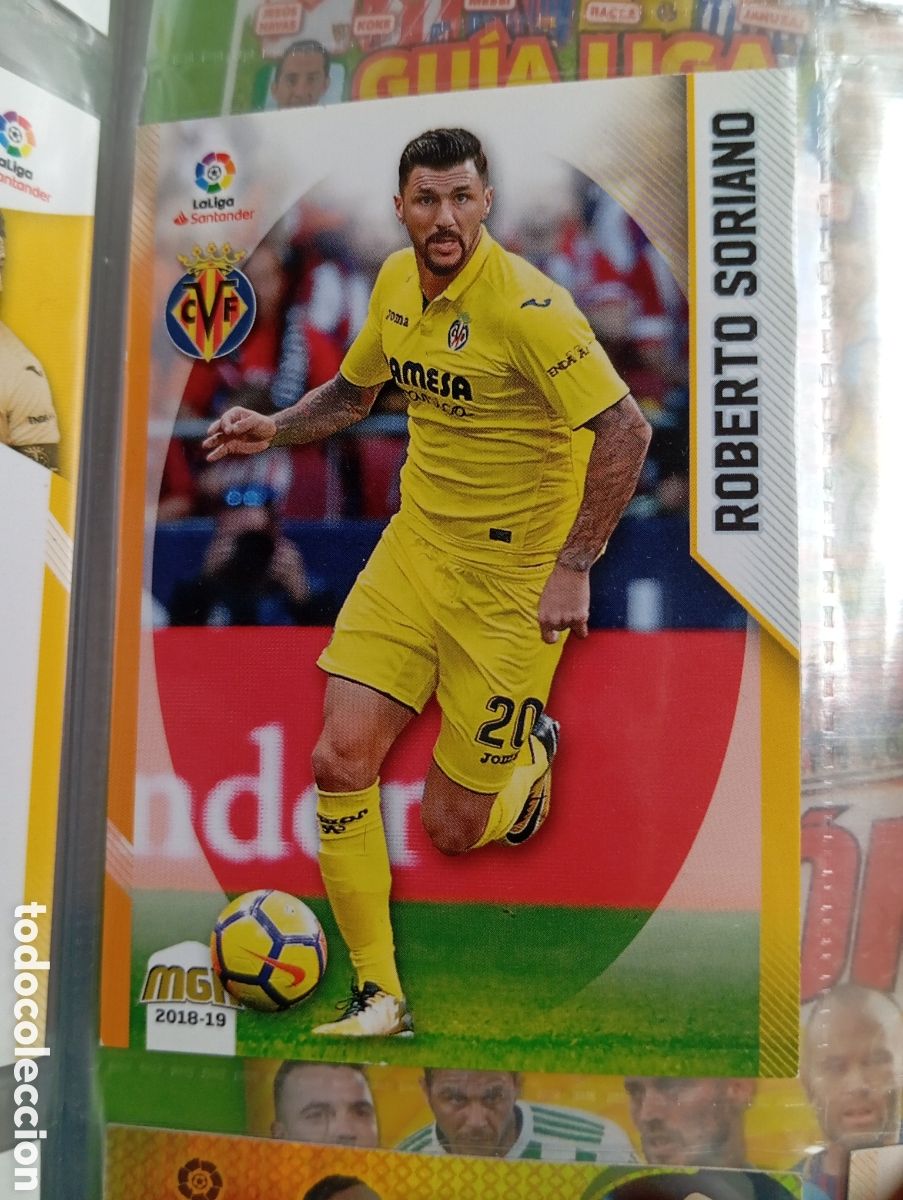 Cromos de Futebol: Roberto Soriano Villareal Ficha Cromo de futbol Megacracks 2018-2019 Liga Santander MGK 18-19 Panini