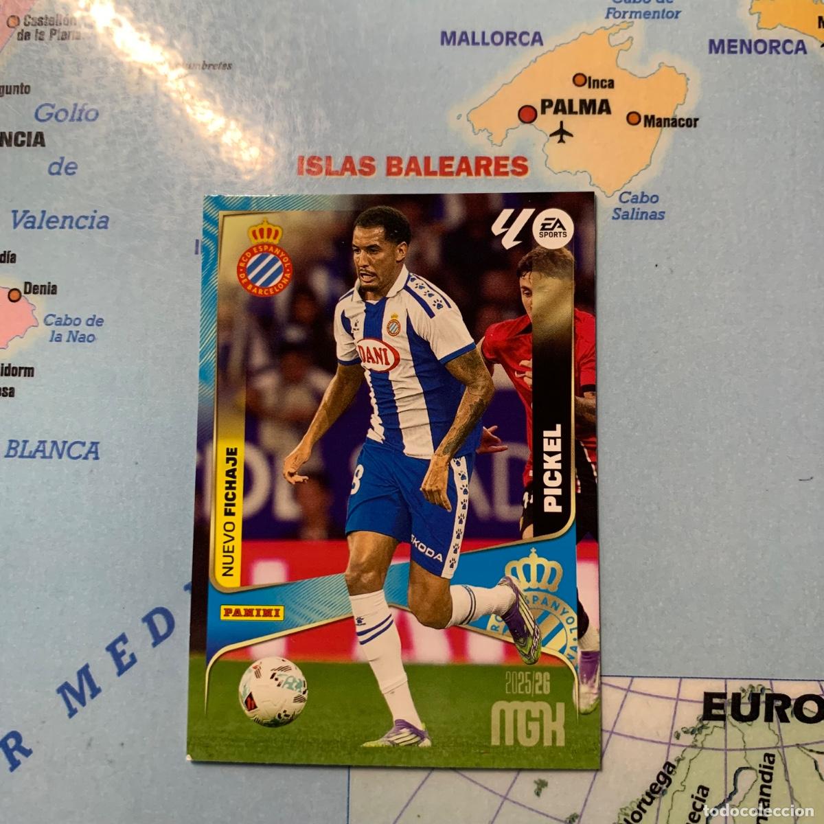 Cromos de f&uacute;tbol: Pickel nuevo fichaje n&uacute;mero 496 del Espa&ntilde;ol Megacracks 25-26 2025-2026