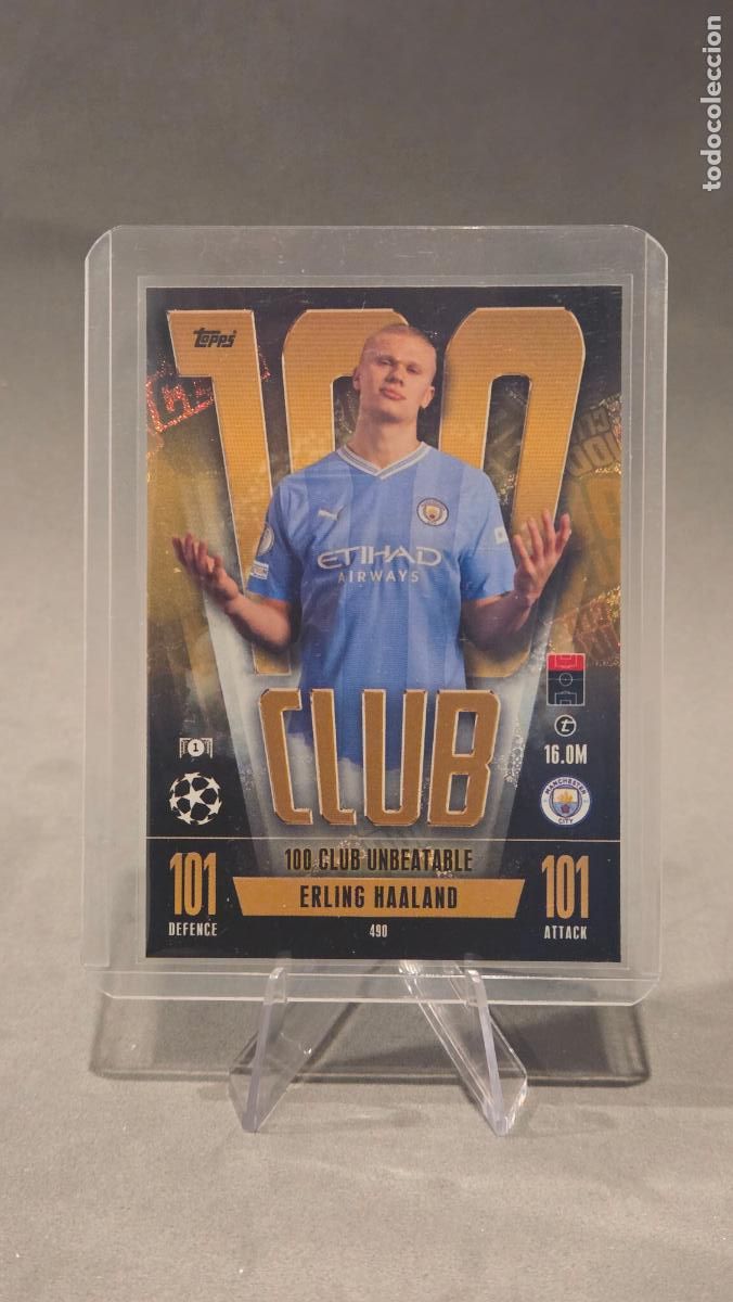 Cromos de F&uacute;tbol: ERLING HAALAND #490 100 CLUB MATCH ATTAX 2023 2024