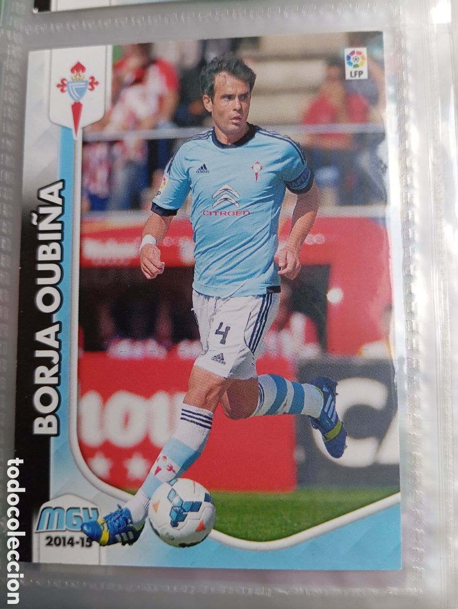 Cromos de F&uacute;tbol: Borja Oubi&ntilde;a Celta de Vigo Ficha Cromo de futbol Megacracks 2014-2015 Liga BBVA MGK 14-15 Panini