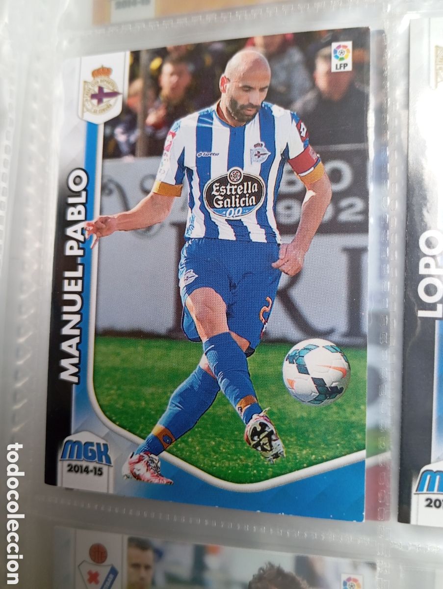 Fu&szlig;ball-Sticker: Manuel Pablo Deportivo Coru&ntilde;a Ficha Cromo de futbol Megacracks 2014-2015 Liga BBVA MGK 14-15 Panini