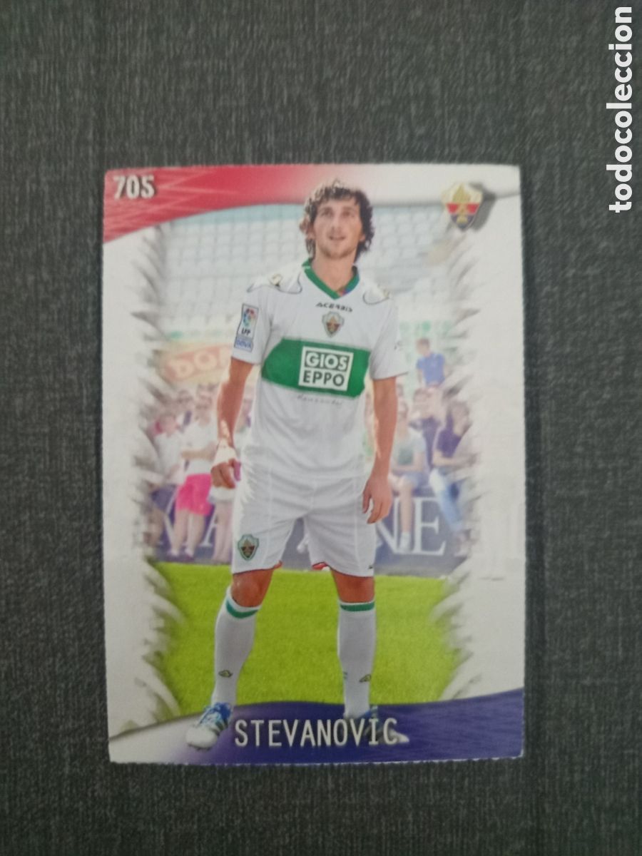 Cromos de F&uacute;tbol: ❇️ CROMO CARD STEVANOVIC ELCHE 705 UH FICHAS LIGA 2013 2014 13 14 QUIZ MUNDICROMO ❇️