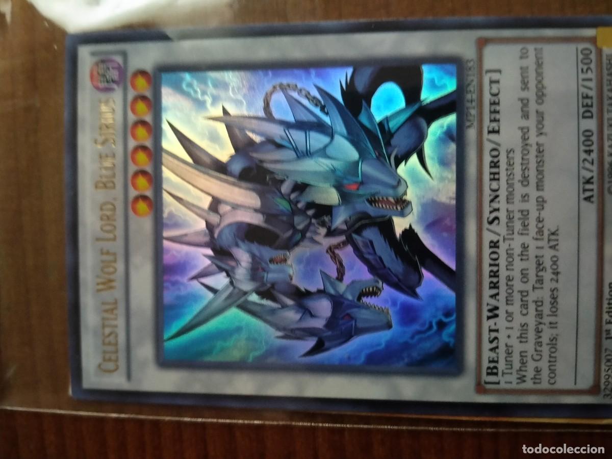 Cromos de f&uacute;tbol: Yu gi oh celestial Wolf lord Blue mp14 - Foto 1