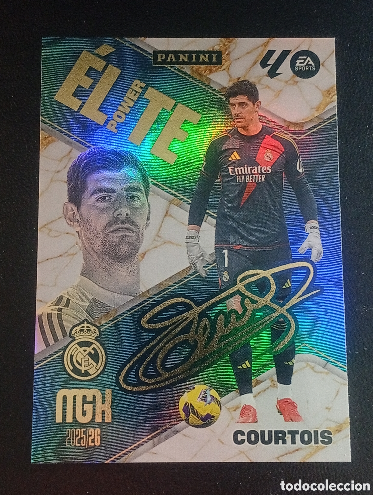 Cromos de F&uacute;tbol: P3 P 3 paralela power elite COURTOIS REAL MADRID MEGACRACKS 2025 2026 25 26 CROMOS CARD TOPPS
