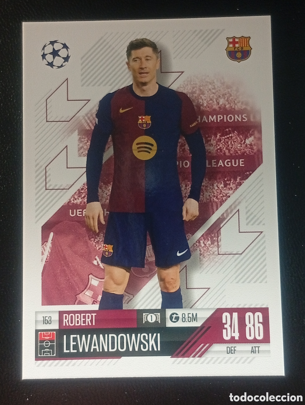 Fu&szlig;ball-Sticker: 153 LEWANDOWSKI BARCELONA TOPPS MATCH ATTAX 2024 2025 24 25 CROMOS CARDS MEGACRACKS