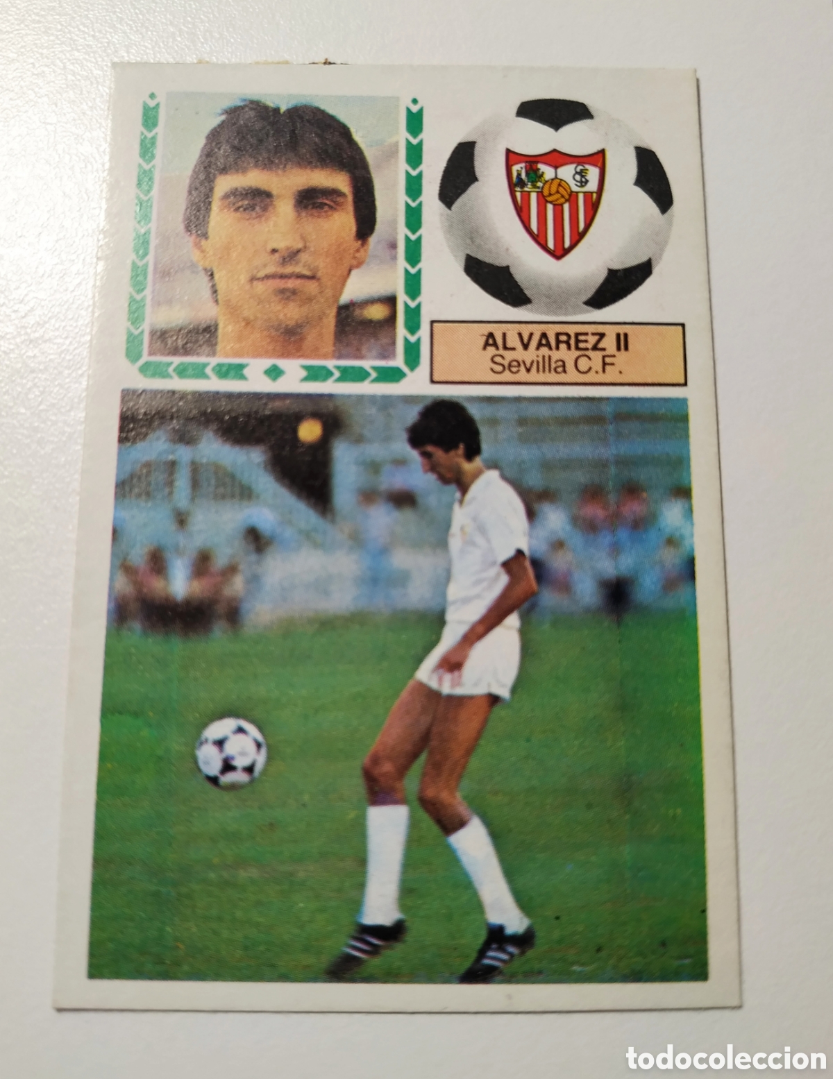 Cromos de f&uacute;tbol: &Aacute;lvarez II, fichaje 34 Sevilla 83 84, despegado.