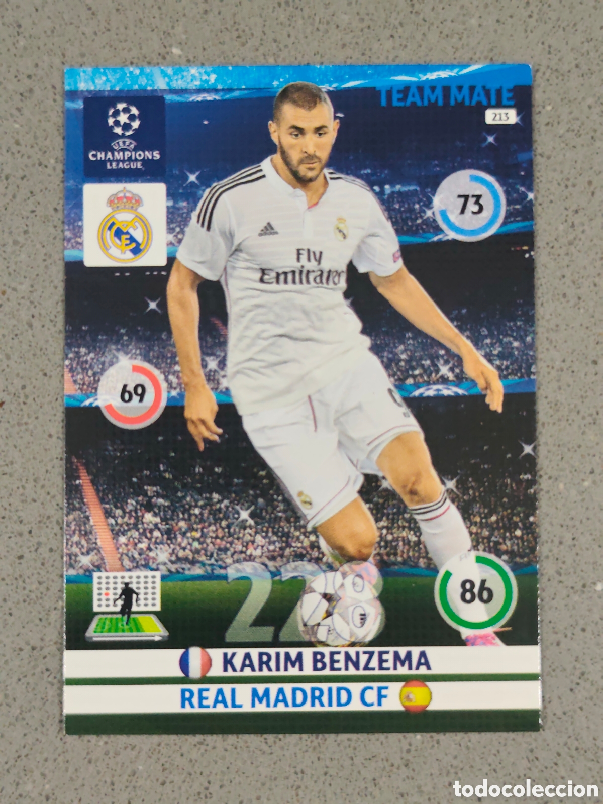 Cromos de F&uacute;tbol: 213 BENZEMA REAL MADRID ADRENALYN CHAMPIONS LEAGUE 2014 2015 #5