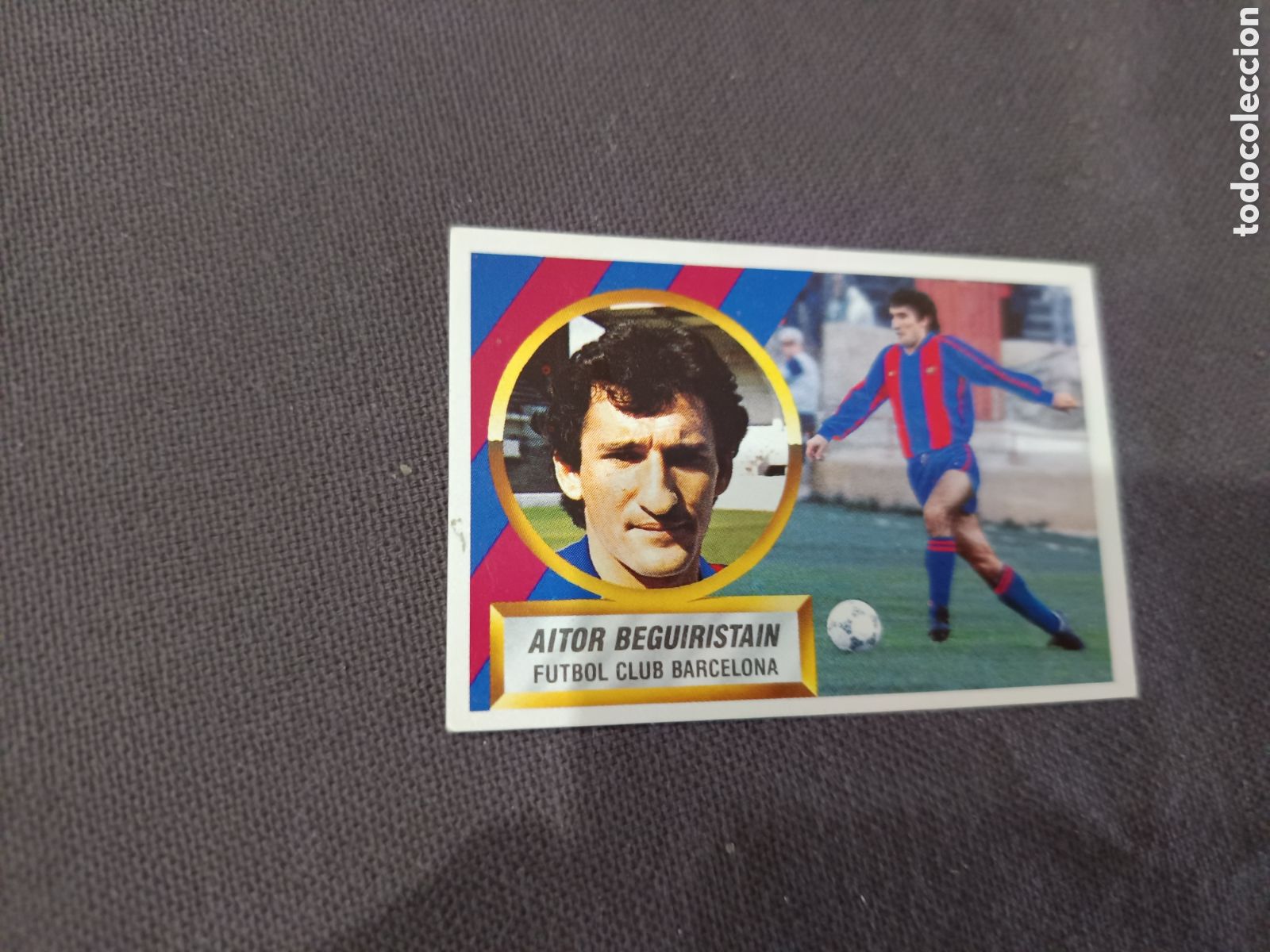 Fu&szlig;ball-Sticker: ED. ESTE 1988-89 AITOR BEGUIRISTAIN - FC BARCELONA ( VERSI&Oacute;N 1 - PINTADA ) ( SIN PEGAR )