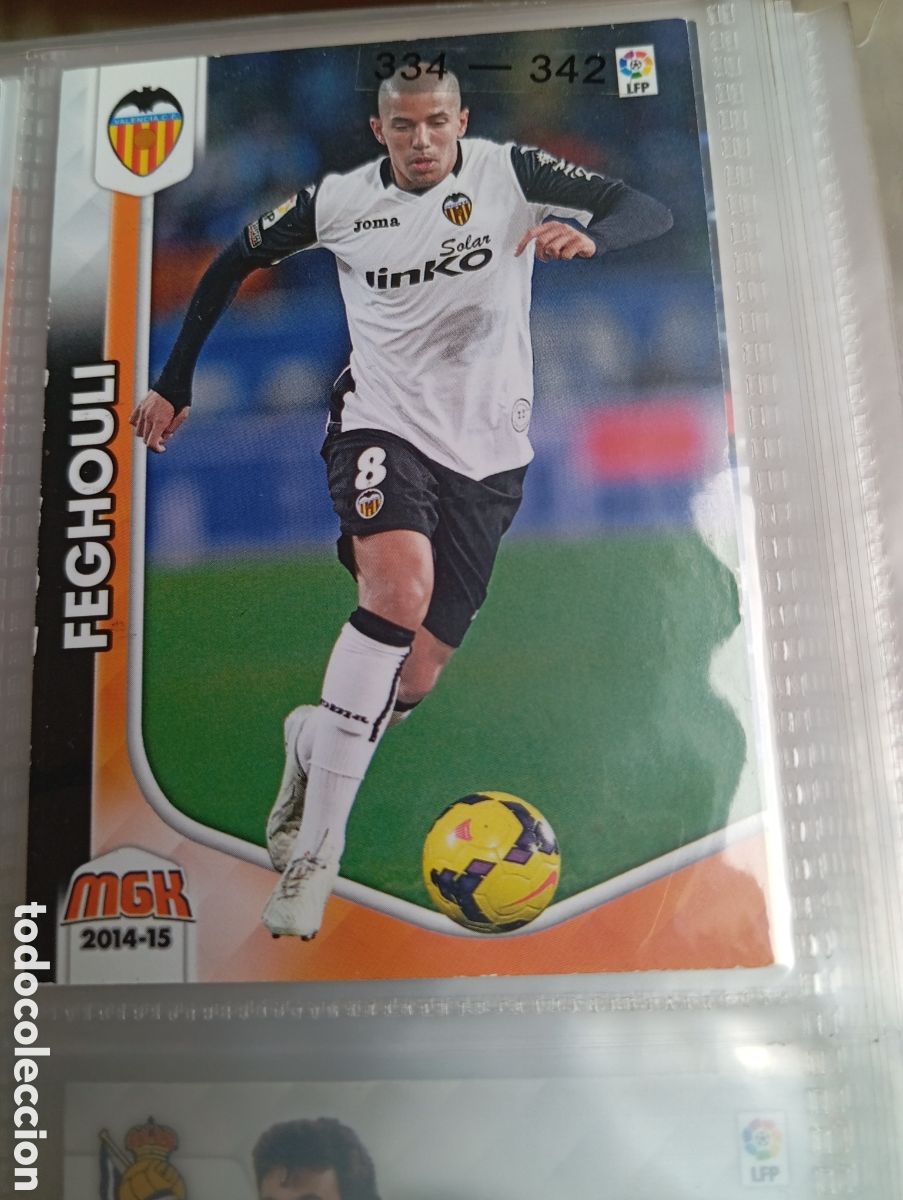 Cromos de Futebol: Feghouli Valencia CF Ficha Cromo de futbol Megacracks 2014-2015 Liga BBVA MGK 14-15 Panini