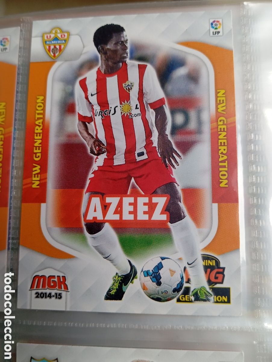 Fu&szlig;ball-Sticker: NEW GENERATION Azeez Almeria Ficha Cromo de futbol Megacracks 2014-2015 Liga BBVA MGK 14-15 Panini