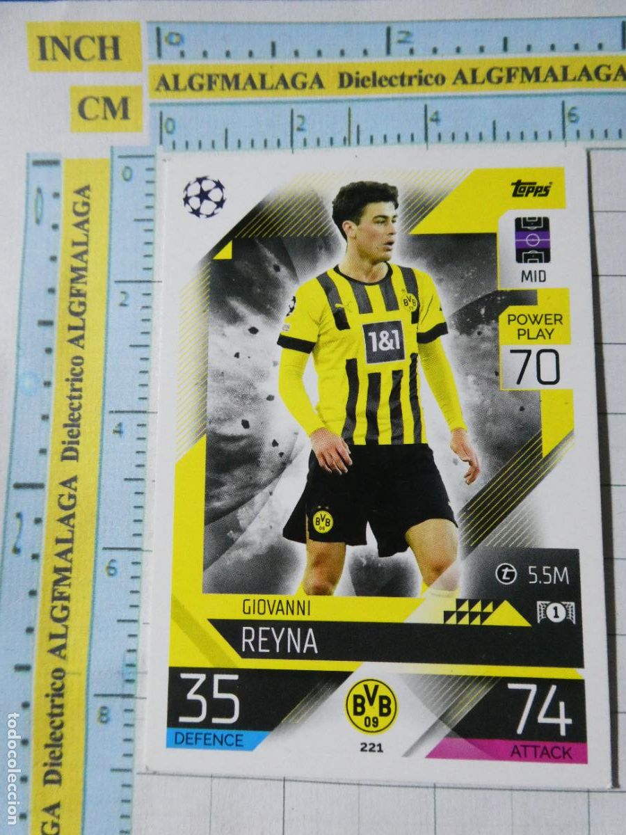 Figurine di Calcio: CROMO TRADING CARD FUTBOL TOPPS MATCH ATTAX CARD GAME 2022 2023. 221 REYNA DORTMUND