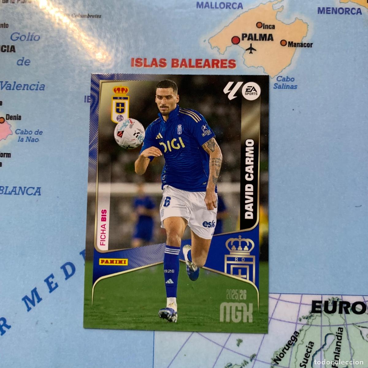 Cromos de f&uacute;tbol: David Carmo n&uacute;mero 276 Bis Del Oviedo megacracks 25-26 2025-2026
