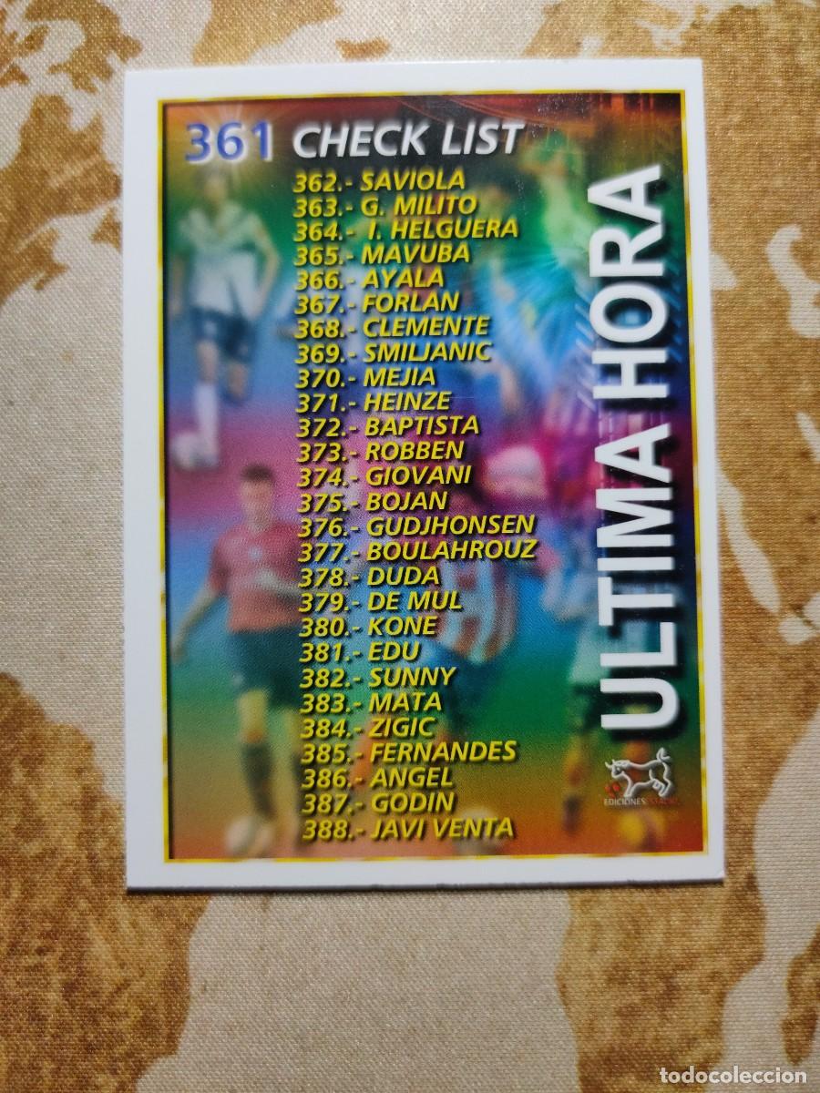 Fu&szlig;ball-Sticker: Ediciones Estadio &Uacute;LTIMA HORA CHECK LIST 361 2007-08