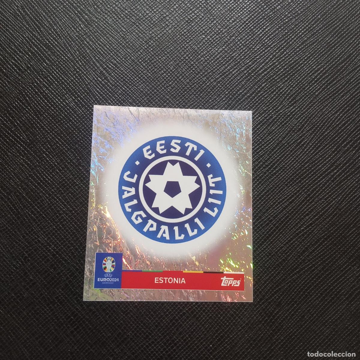 Cromos de F&uacute;tbol: 1 ESCUDO ESTONIA TOPPS EUROCOPA ALEMANIA 2024 EURO 24 - SIN PEGAR - A194 PG39