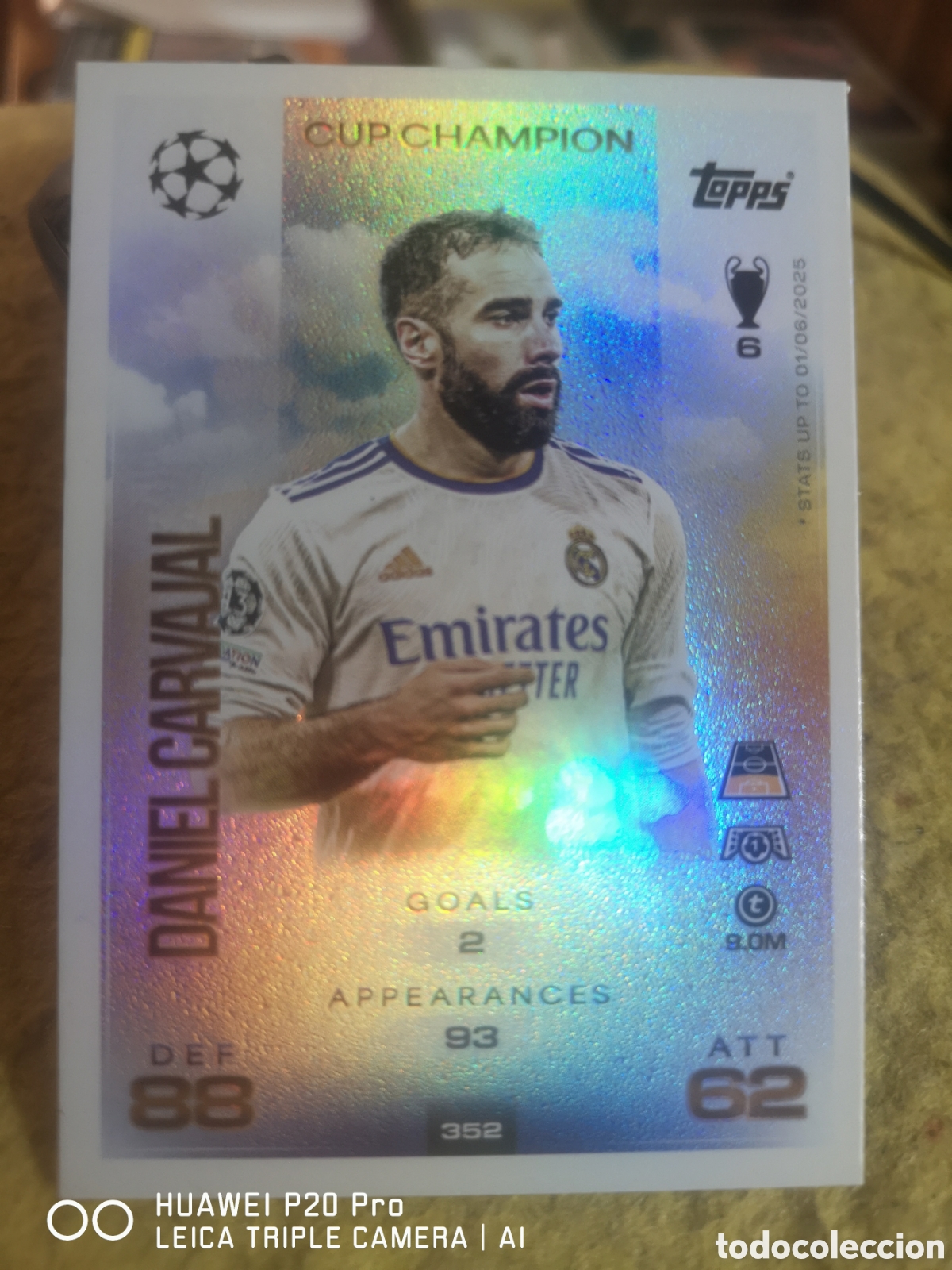 Cromos de F&uacute;tbol: MATCH ATTAX 2025 - 2026 CUP CHAMPION 352 CARVAJAL - REAL MADRID