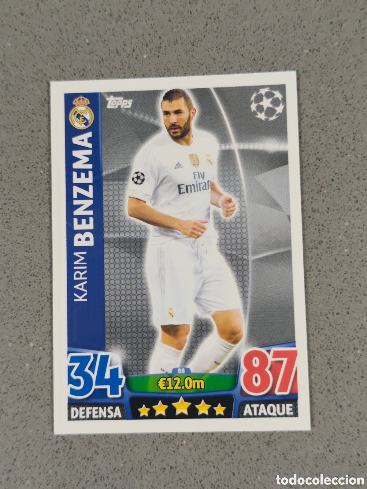 Cromos de F&uacute;tbol: 88 BENZEMA REAL MADRID TOPPS MATCH ATTAX CHAMPIONS LEAGUE 2015 2016 #5