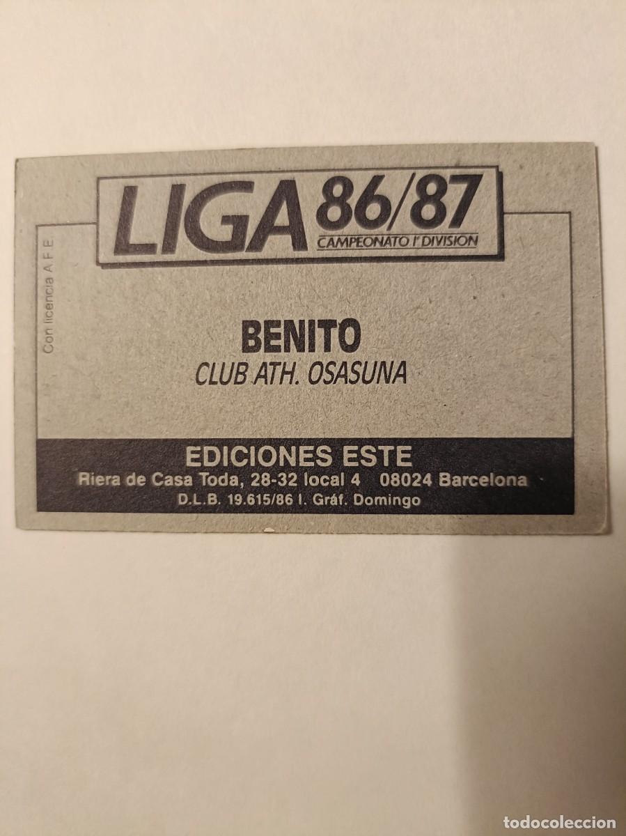 Cromos de f&uacute;tbol: BENITO C.A. OSASUNA 86/87 ESTE - Foto 2