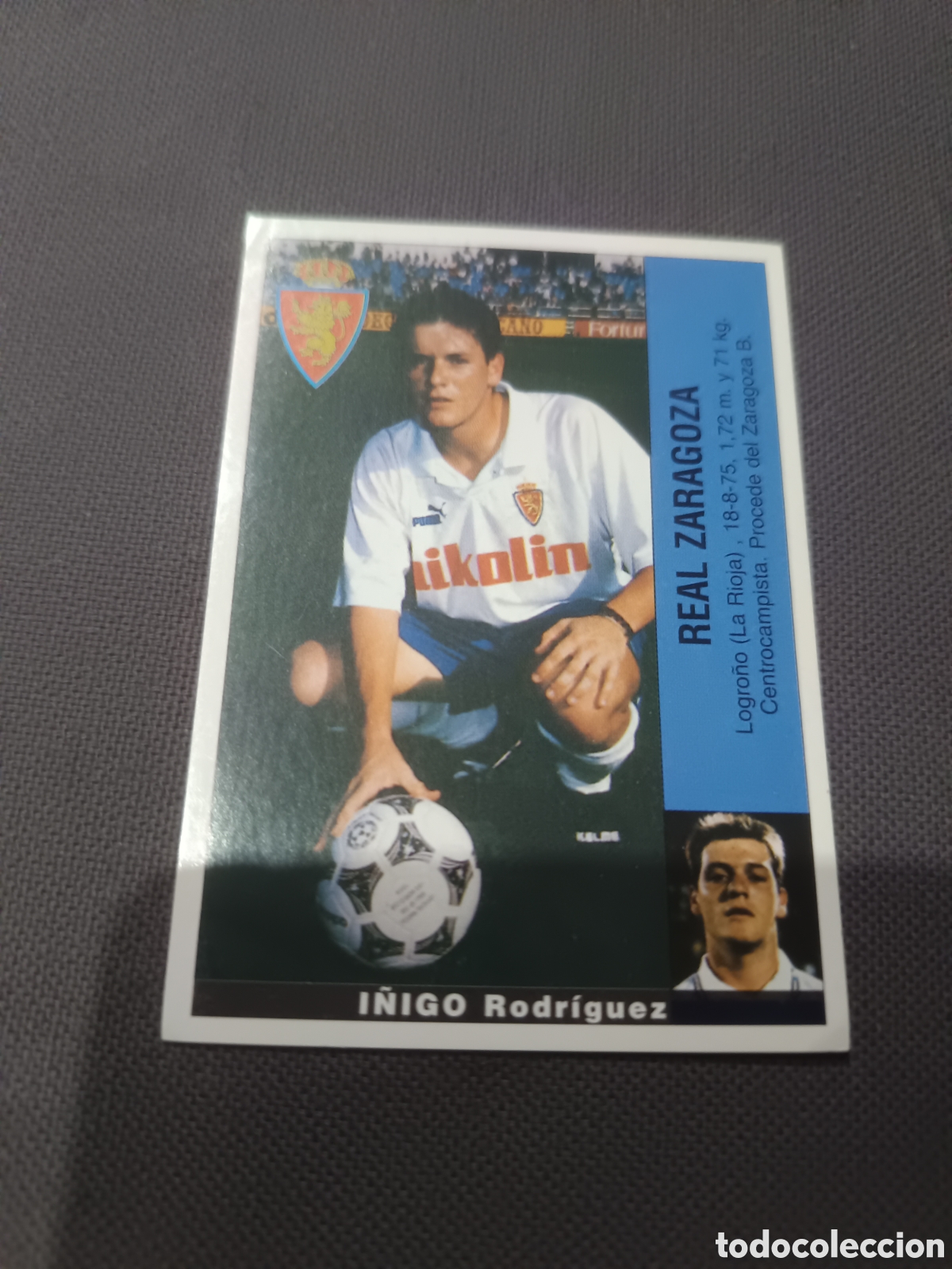 Cromos de F&uacute;tbol: ED. PANINI 1995-96 &rdquo;COLOCA&rdquo; I&Ntilde;IGO - REAL ZARAGOZA ( SIN PEGAR )