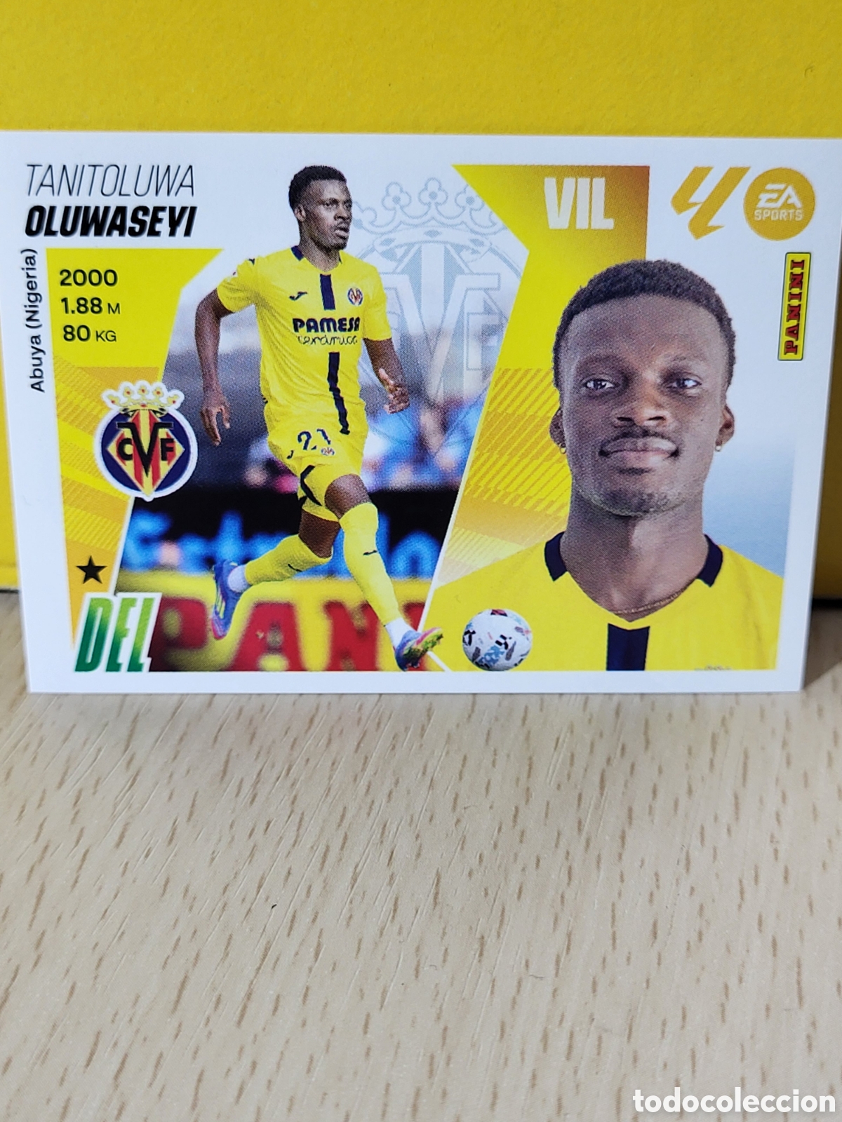 Cromos de f&uacute;tbol: OLUWASEYI VILLARREAL COLOCA N&ordm; 15 BIS LIGA ESTE 25 26 2025 2026 PANINI
