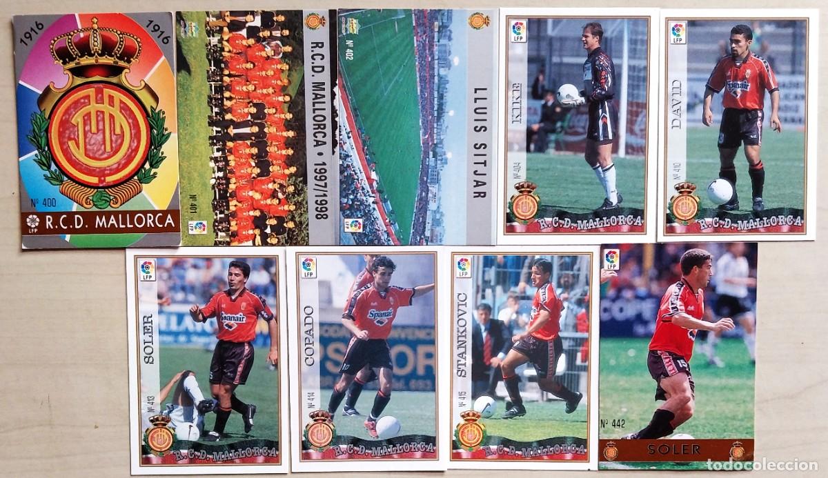 Football Stickers: LOTE 9 FICHAS RCD MALLORCA FICHAS ALBUM MUNDICROMO 1997 1998 97 98