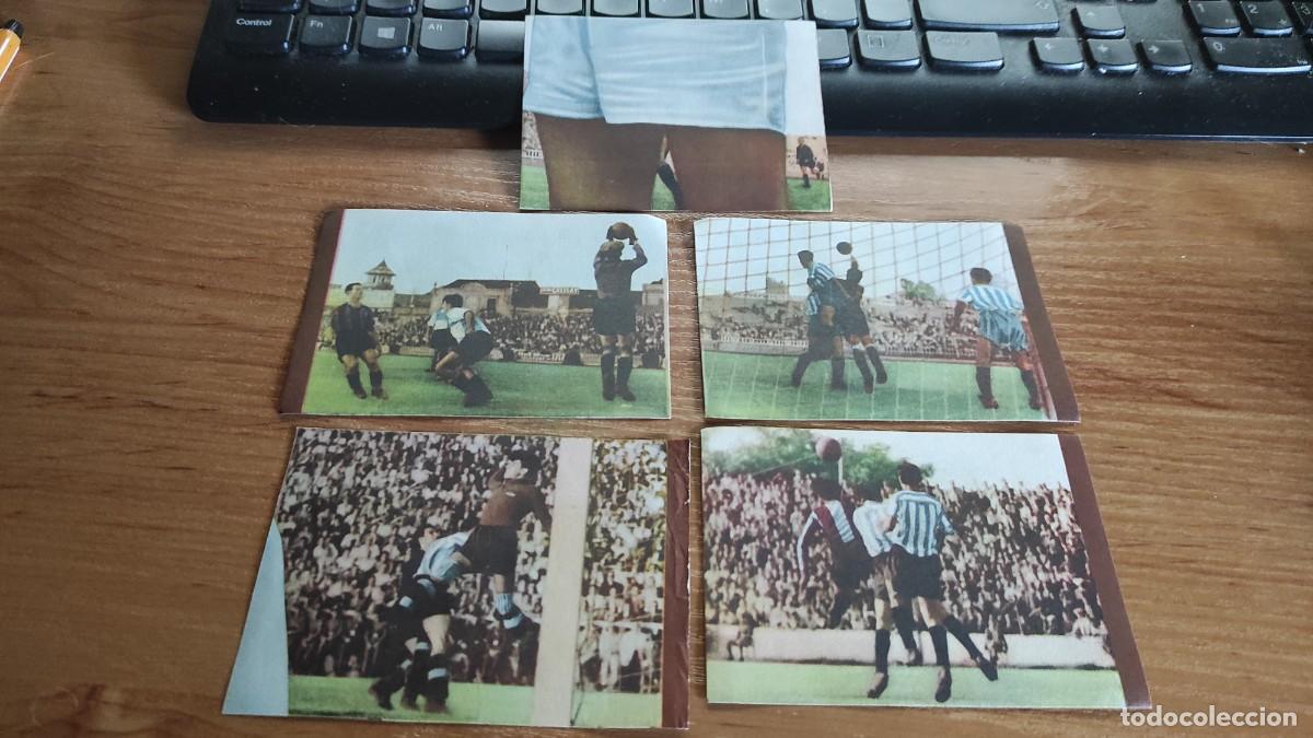 Cromos de F&uacute;tbol: 5 CROMOS MUNDO VALENCIA BRUGUERA VENCEDOR 1944 1945 44 45 SIN PEGAR -