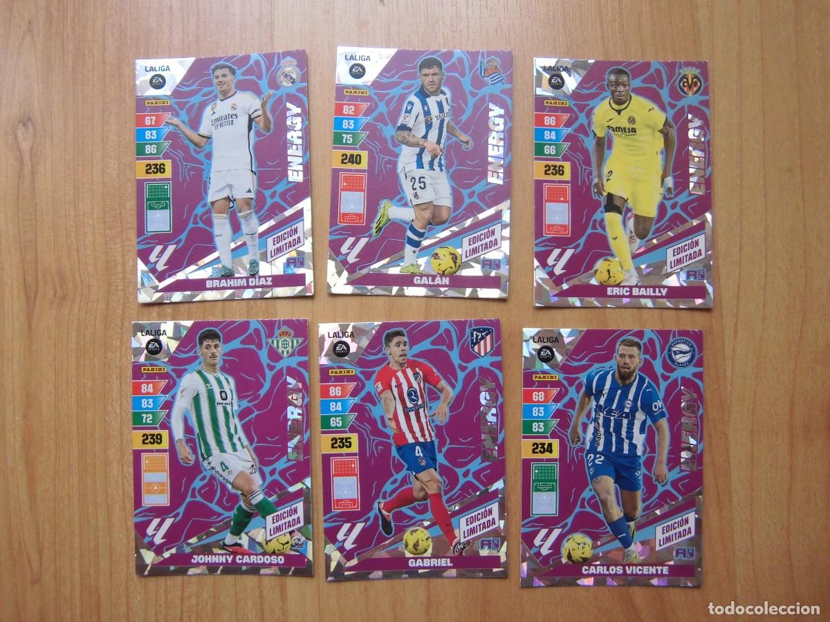 Cromos de F&uacute;tbol: LOTE SEIS CARTAS ENERGY EDICIONES LIMITADAS ADRENALYN 2024-25