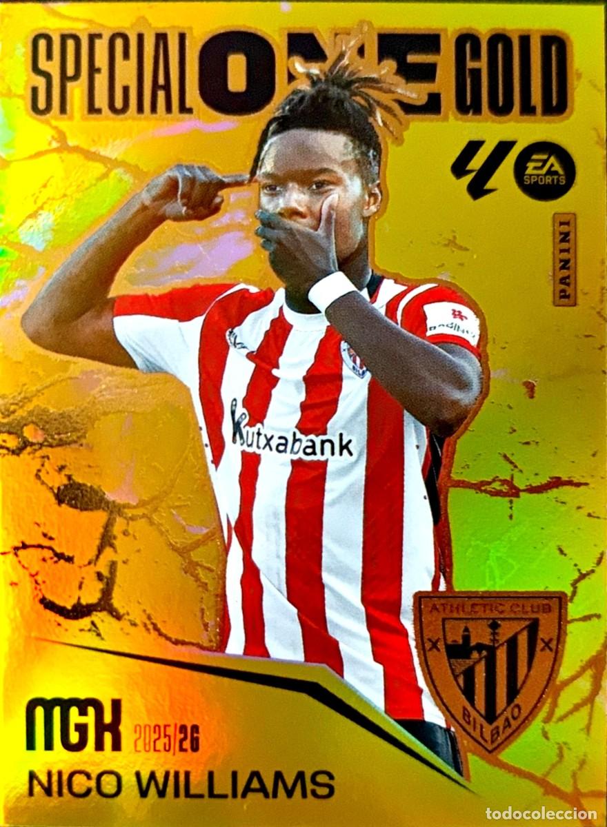 Fu&szlig;ball-Sticker: Nico Williams - Athletic Club Bilbao - SPECIAL ONE GOLD - PANINI Megacracks MGK 2025 2026 25 26