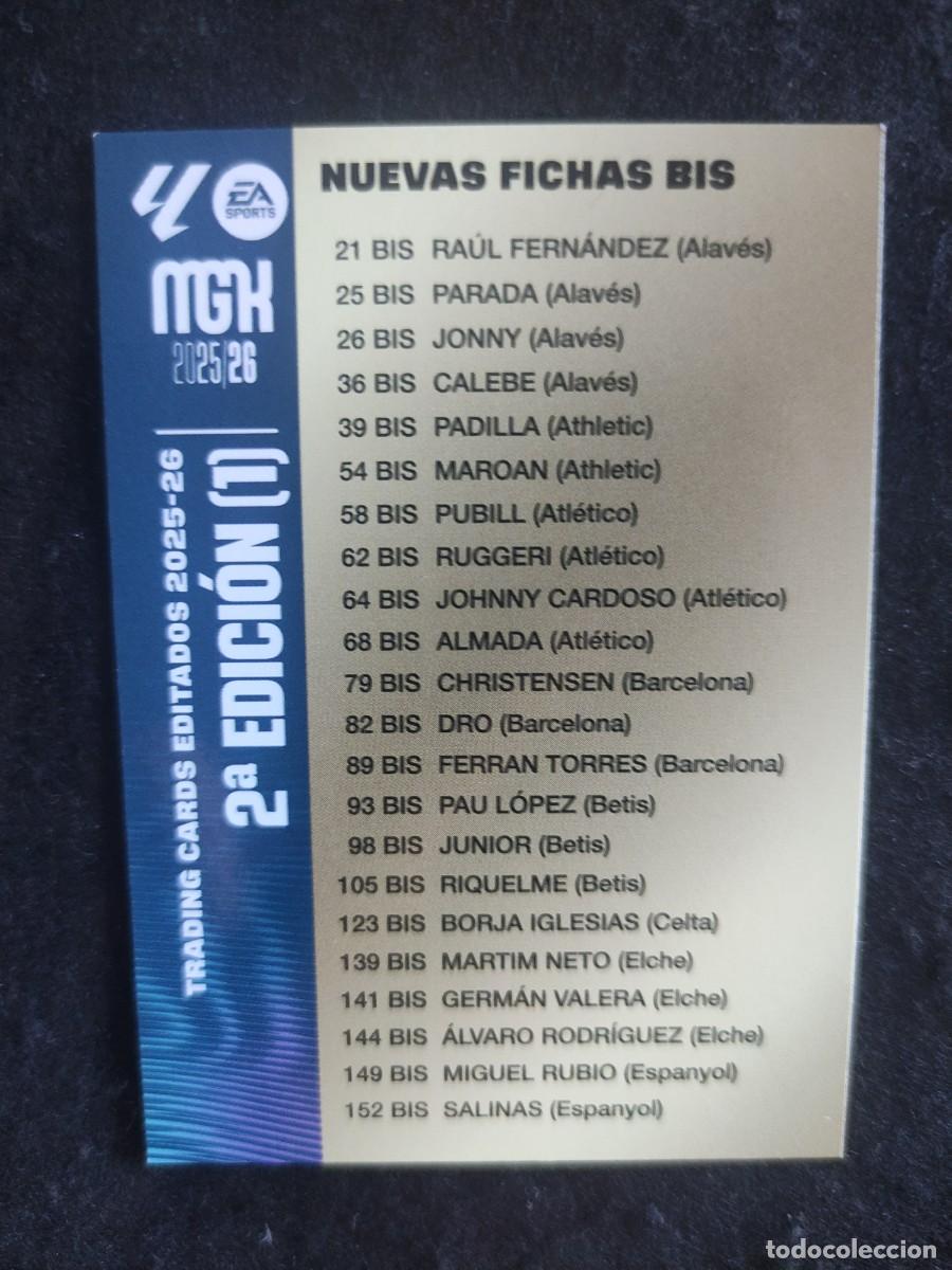 Cromos de F&uacute;tbol: MGK 2025/26. #22 &Iacute;NDICE/CHECK LIST 2&ordf; EDICI&Oacute;N (1)