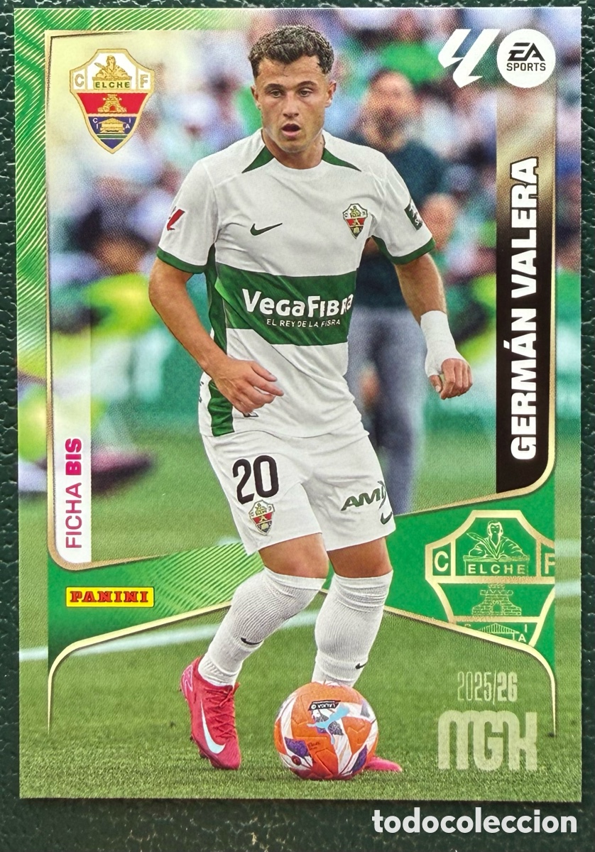 Cartes &agrave; collectionner de Football: 141 BIS GERMAN VALERA ELCHE CF FICHAS ALBUM MEGACRACKS 2025 2026 MGK 25 26