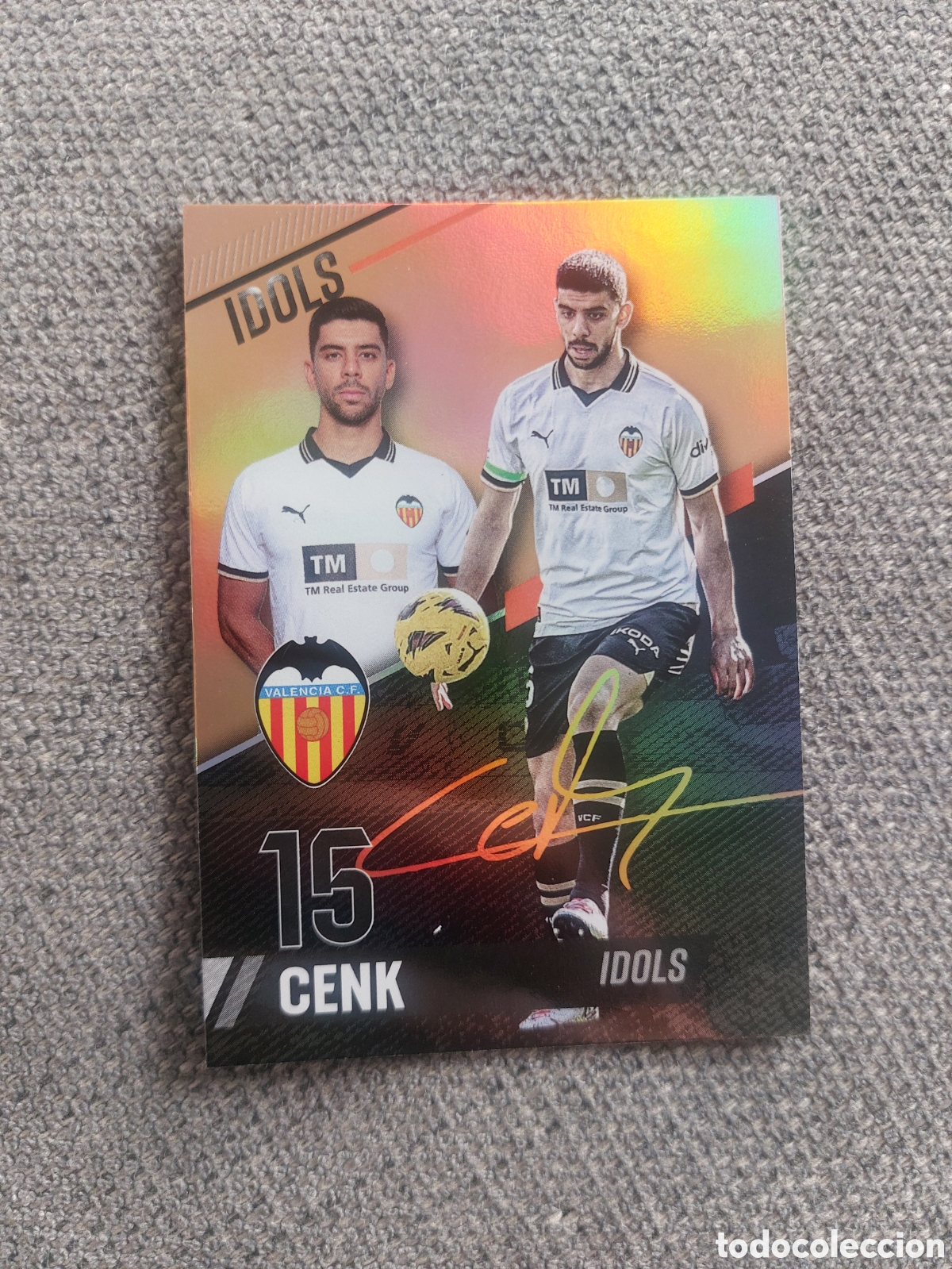 Football Stickers: RAINBOW GOLD 13 CENK OZKACAR IDOLS VALENCIA CF MUNDICROMO 23 24 2023 2024 ADNVCF FOOTBALL TREASURE