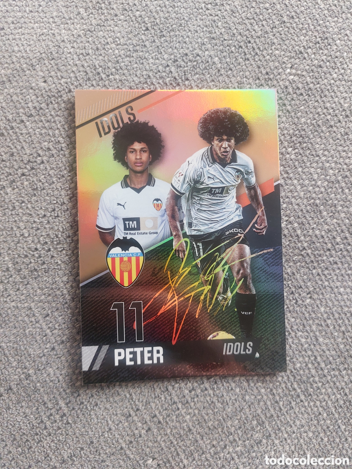Fu&szlig;ball-Sticker: RAINBOW GOLD 9 PETER FEDERICO YOUNG STARS VALENCIA CF MUNDICROMO 23 24 2023 2024 ADNVCF FOOTBALL TRE
