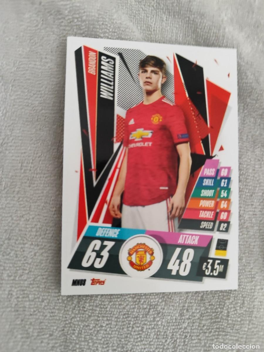 Football Stickers: MNU8 UCL MATCH ATTAX 20 21 BRANDON WILLIAMS MANCHESTER UNITED BASE CARD TOPPS CHAMPIONS 2020 2021