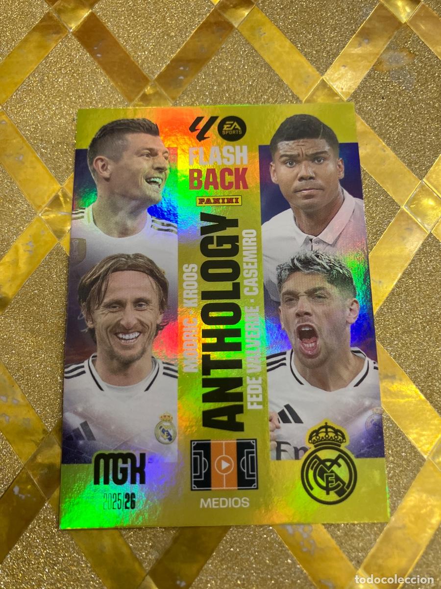 Cromos de F&uacute;tbol: CROMO FUTBOL NUMERO 436 KROSS-CASEMIRO-MODRIC-VALVERDE FLASHBACK MEGACRACKS 2025 2026 MGK PANINI ! !