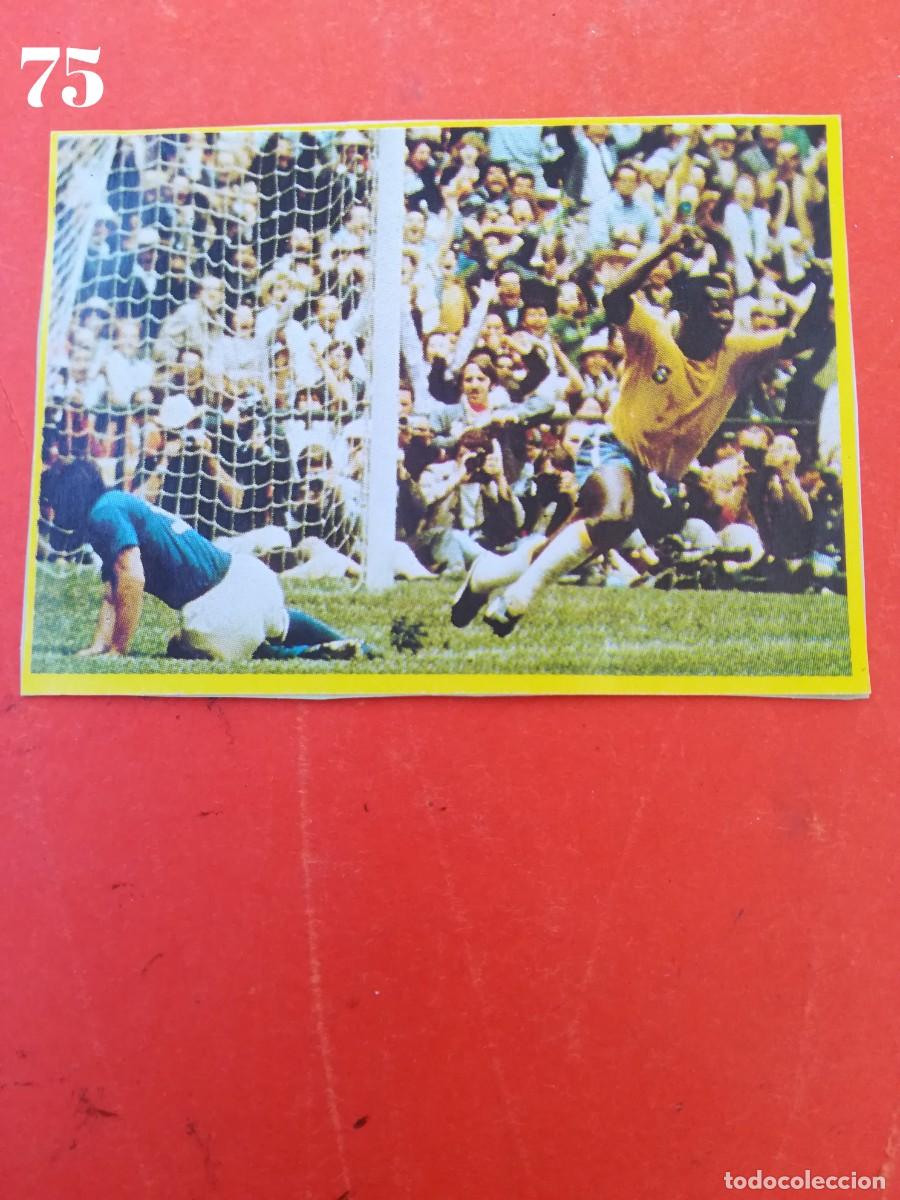 Cromos de F&uacute;tbol: Cromo n.75 f&uacute;tbol en accion - danone - sin pegar