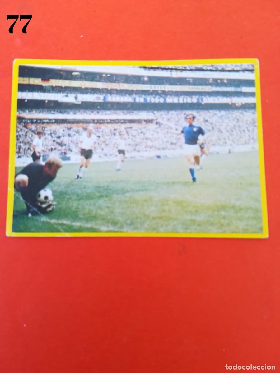 Cromos de F&uacute;tbol: Cromo n.77 f&uacute;tbol en accion - danone - sin pegar