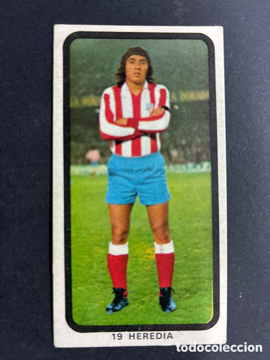 Figurine di Calcio: CROMO FUTBOL SIN PEGAR HEREDIA AT MADRID LIGA 1974-75 EDITORIAL RUIZ ROMERO