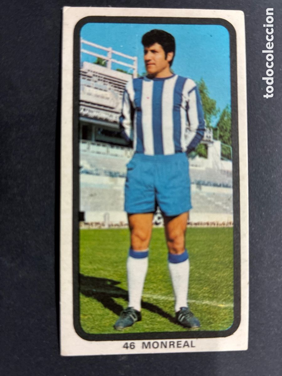 Figurine di Calcio: CROMO FUTBOL SIN PEGAR MONREAL MALAGA LIGA 1974-75 EDITORIAL RUIZ ROMERO