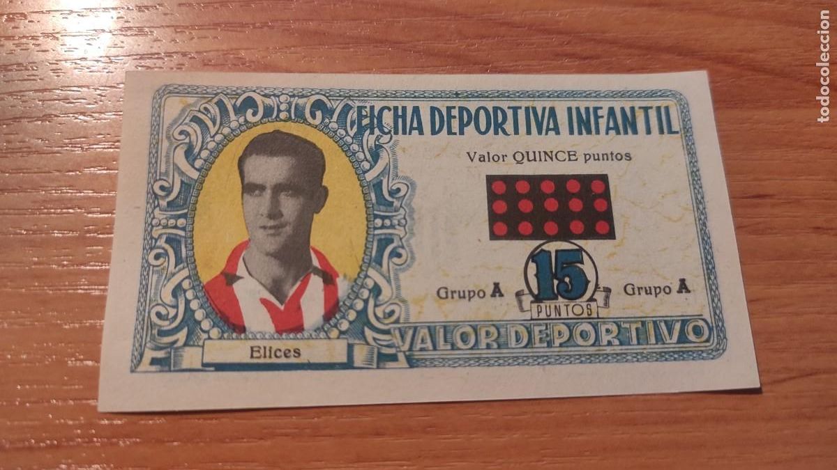 Cromos de f&uacute;tbol: Ficha deportiva Infantil At. Bilbao. 1943 1944. Elices