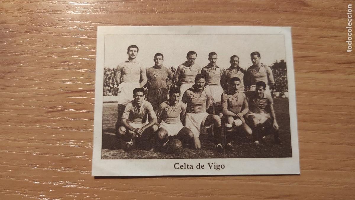 Cromos de f&uacute;tbol: Alineaci&oacute;n Celta, F&uacute;tbol Liga 42 43 / 1942 1943 Album Carnet Equipo Casulleras. Sin pegar