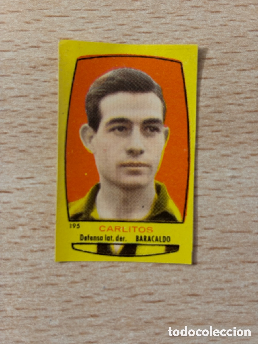 Cromos de F&uacute;tbol: # 195 Carlitos Baracaldo Ed. Bruguera Campeones 1955 sin pegar