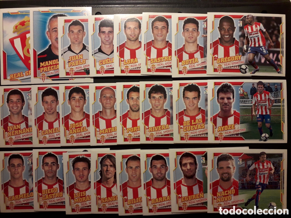 Cromos de F&uacute;tbol: 24 CROMOS SPORTING DE GIJ&Oacute;N ED ESTE 2010 2011 10 11 SIN PEGAR EQUIPO B&Aacute;SICO COMPLETO CON 2 FICHAJES