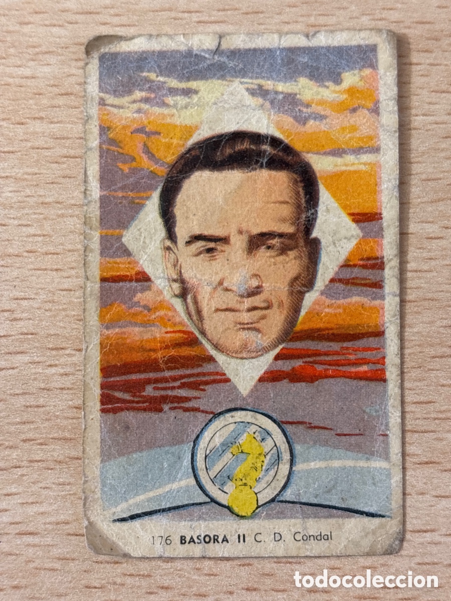 Cromos de F&uacute;tbol: 176 Basora II CD Condal Ed. Ruiz Romero Campeonatos Nacionales de F&uacute;tbol 1957 sin pegar