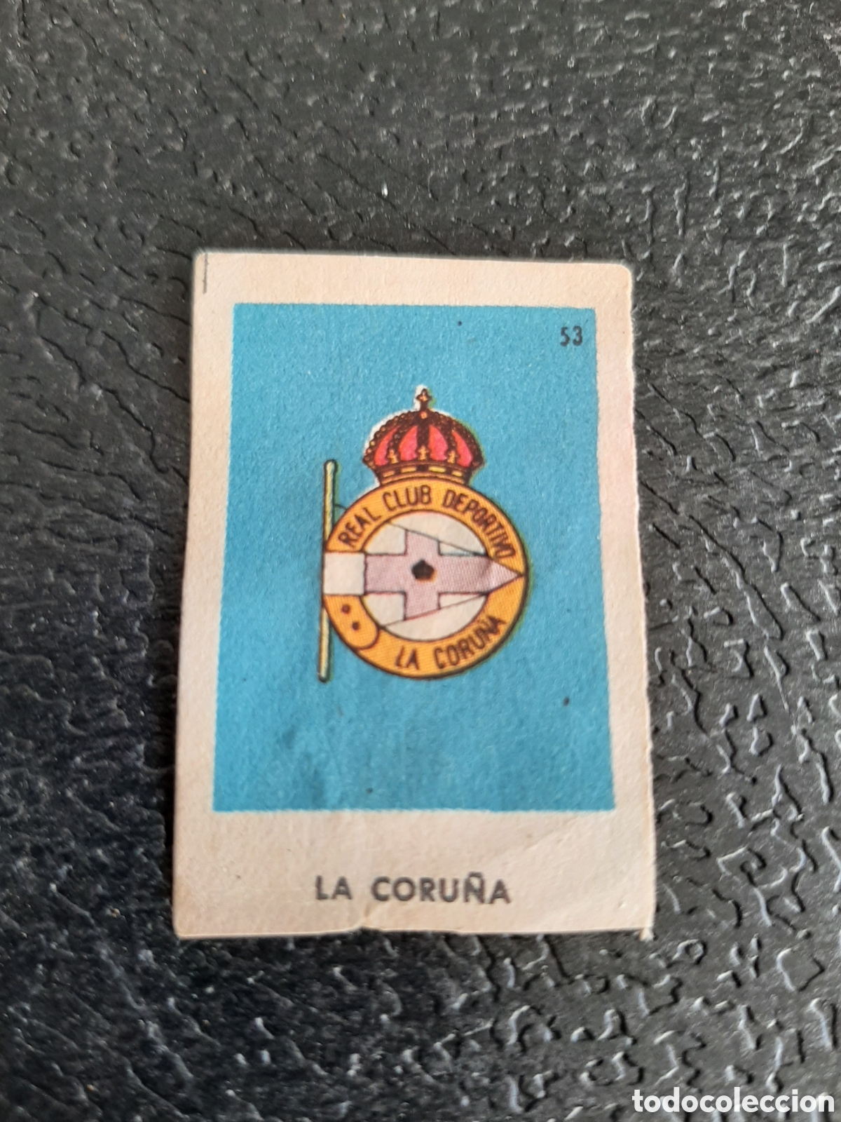 Figurine di Calcio: ESCUDO LA CORU&Ntilde;A N 53 ASES DEL FUTBOL 1&ordf; DIVISION SERIE C SOBRE AS BRUGUERA 1944