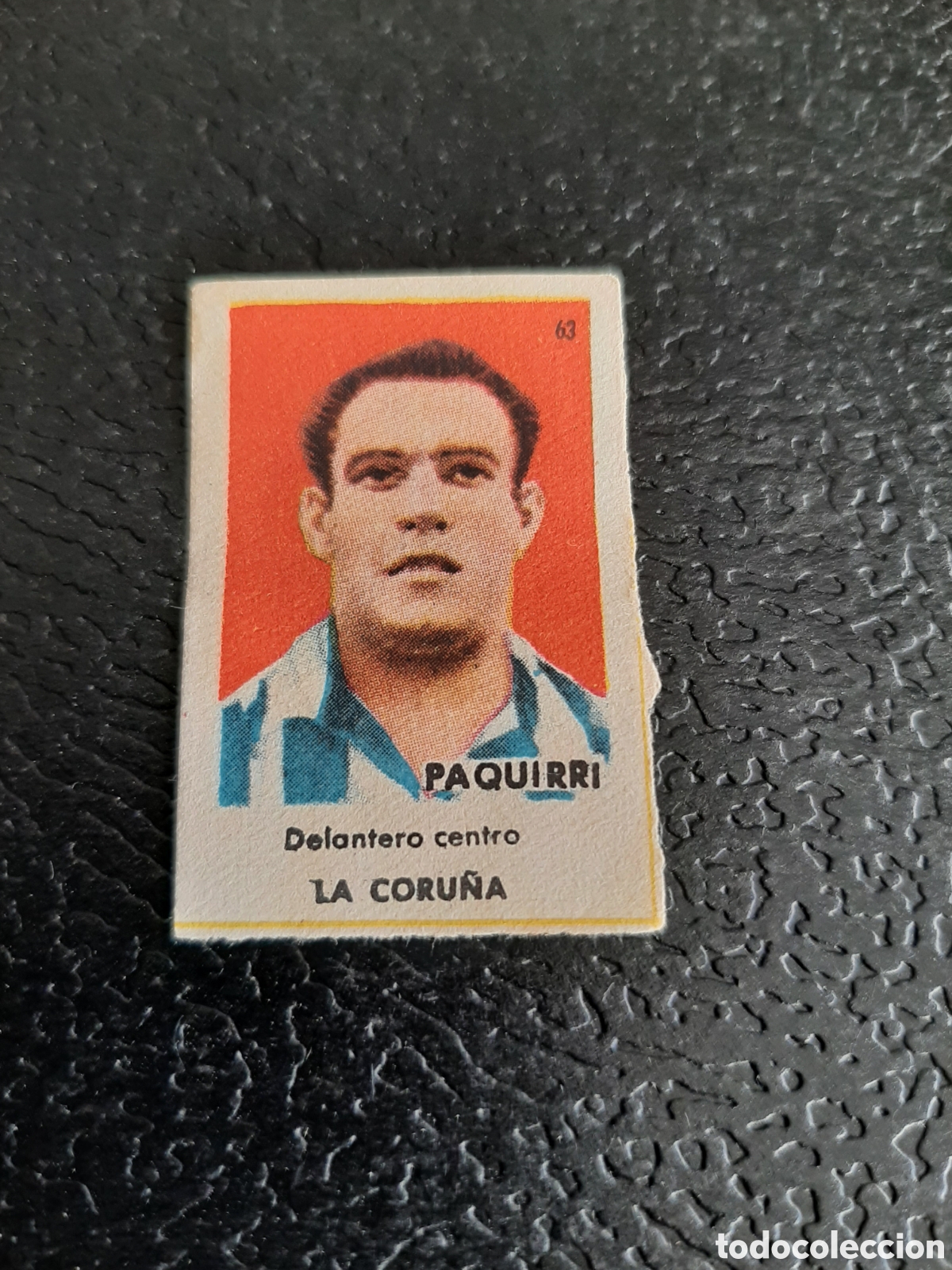 Figurine di Calcio: PAQUIRRI LA CORU&Ntilde;A N 63 ASES DEL FUTBOL 1&ordf; DIVISION SERIE C SOBRE AS BRUGUERA 1944