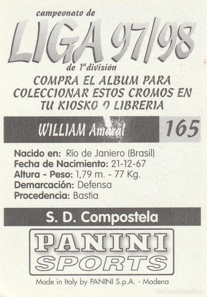 Cromos de f&uacute;tbol: PANINI 97-98. WILLIAM. NUNCA PEGADO. - Foto 2