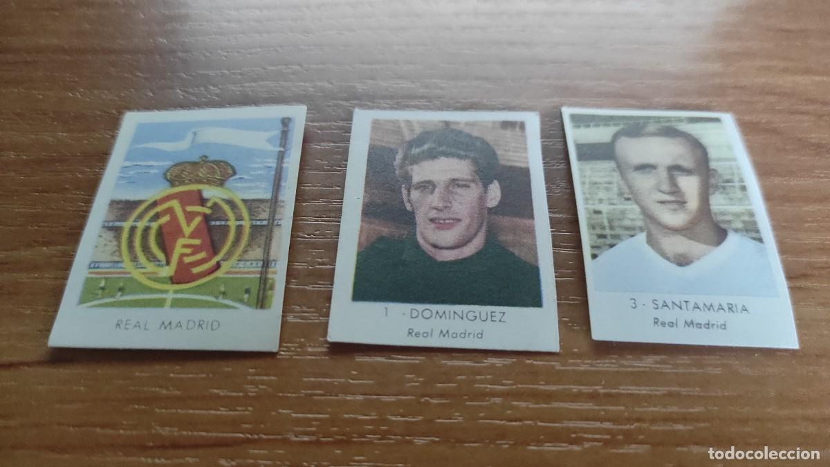 Cromos de f&uacute;tbol: RUIZ ROMERO 1958 CAMPEONATOS NACIONALES FUTBOL REAL MADRID escudo DOMINGUEZ SANTAMARIA NO PEGADO