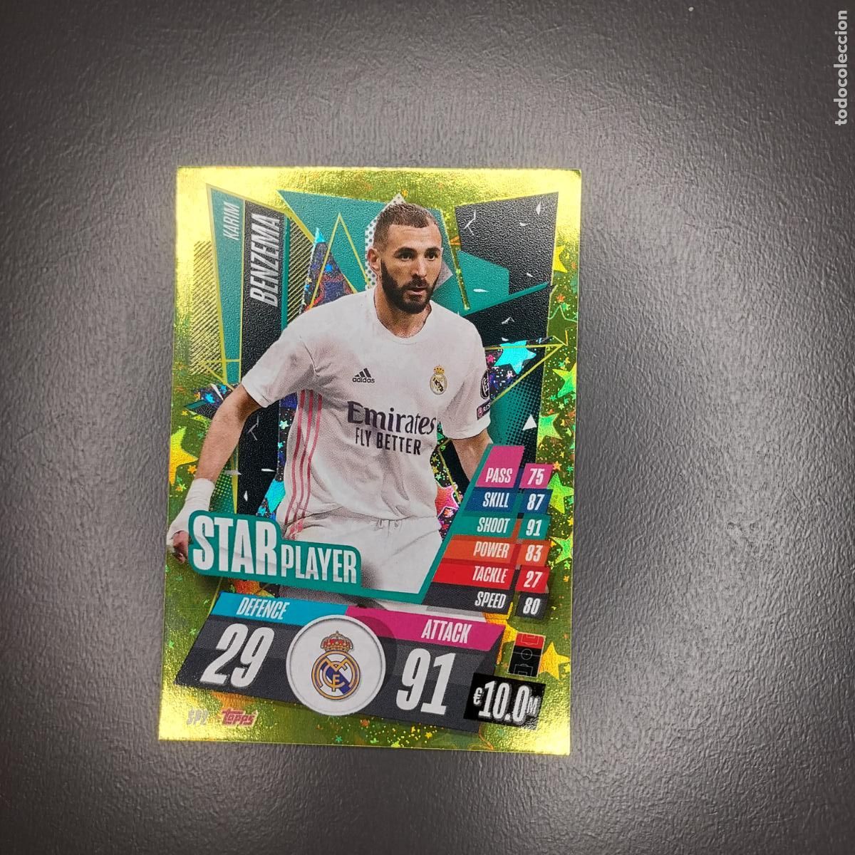 Cromos de F&uacute;tbol: SP2 BENZEMA STAR PLAYER CHAMPIONS LEAGUE 20 21 FICHAS ALBUM TOPPS MATCH ATTAX 2020 2021