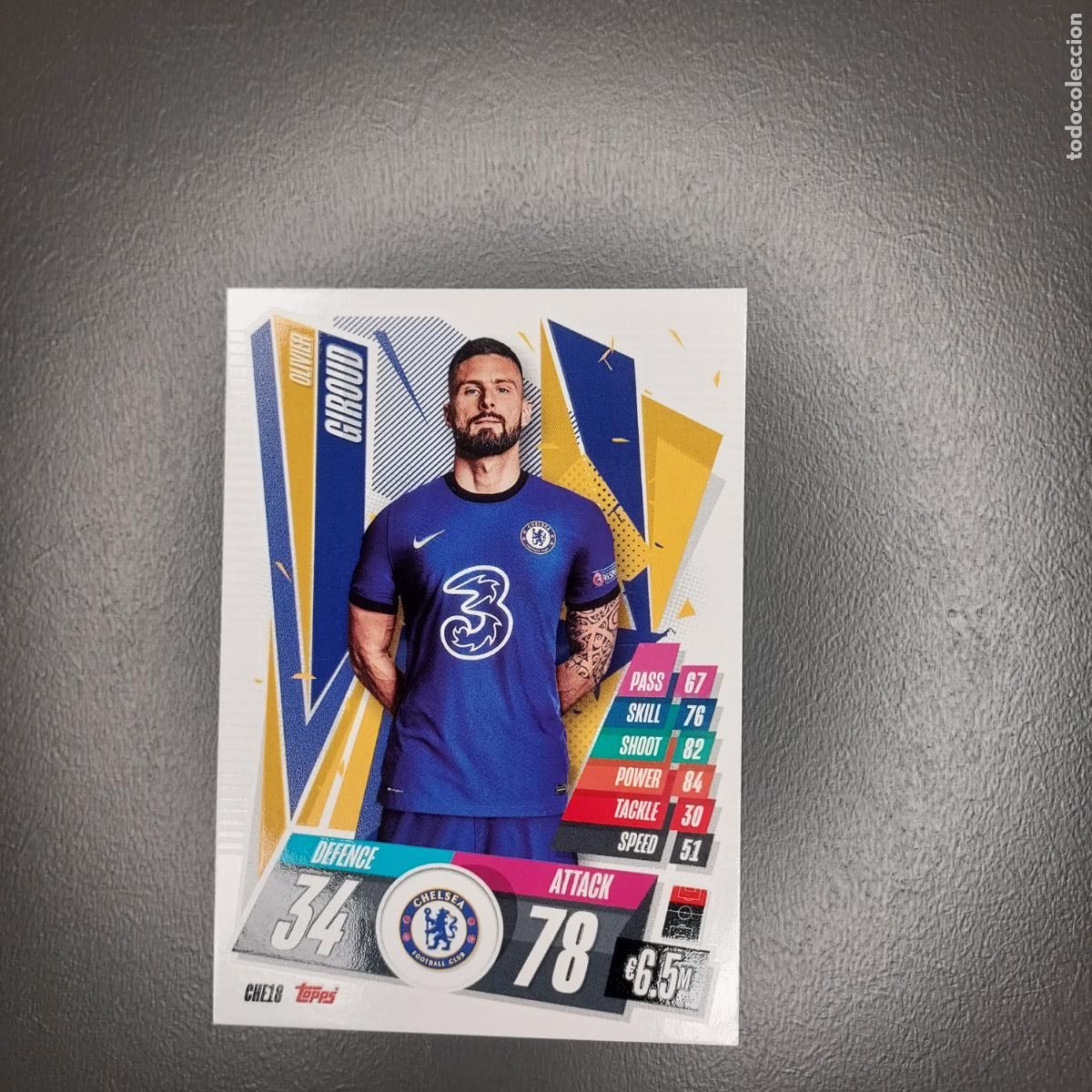 Fu&szlig;ball-Sticker: CHE18 GIROUD CHAMPIONS LEAGUE 20 21 FICHAS ALBUM TOPPS MATCH ATTAX 2020 2021