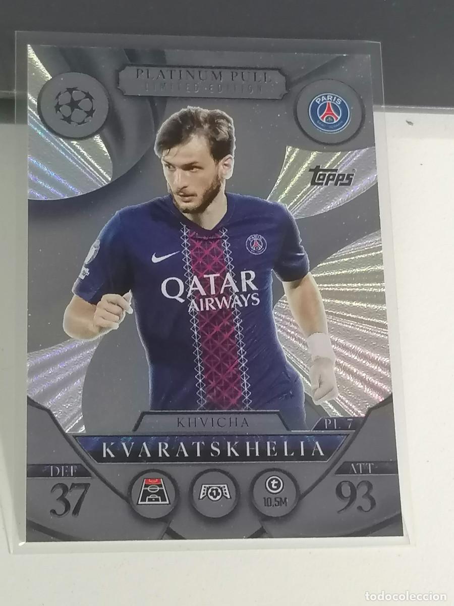 Cromos de F&uacute;tbol: P1 PL7 PLATINUM PULL LIMITADA KHVICHA KVARATSKHELIA UCL ATTAX TOPPS 2025 2026 25 26